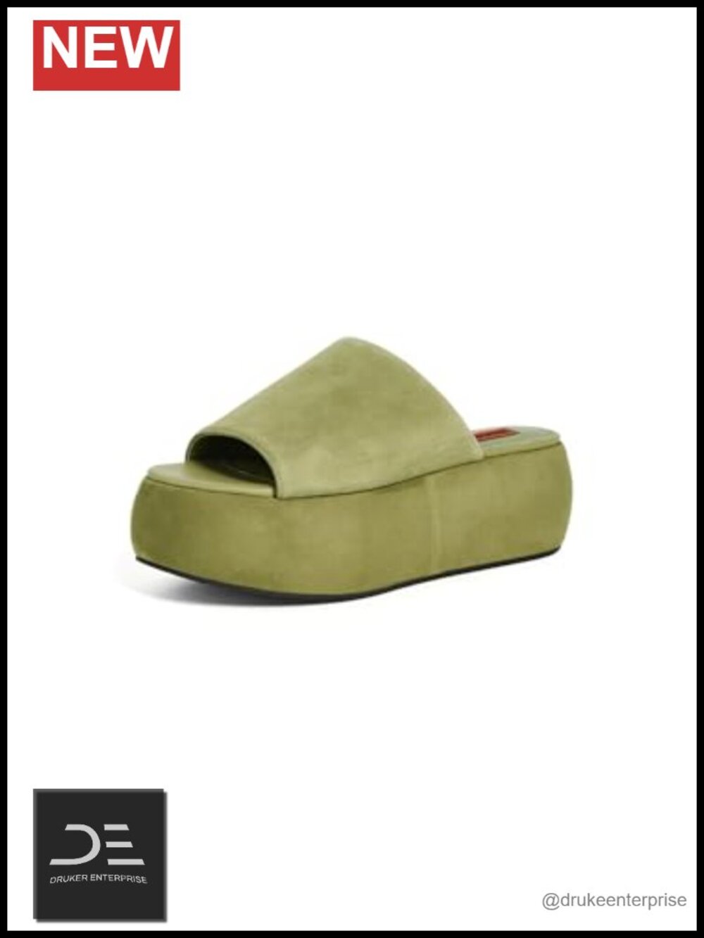 Suede Platform Slip-On Shoes 3in Heel Cushioned Leather Footbed